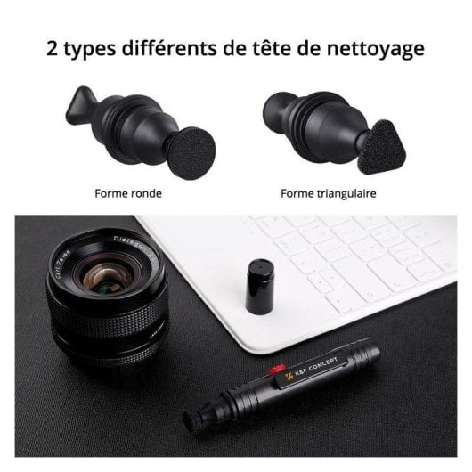 Stylo de nettoyage K&F CONCEPT 3 en 1 pour objectif double tête