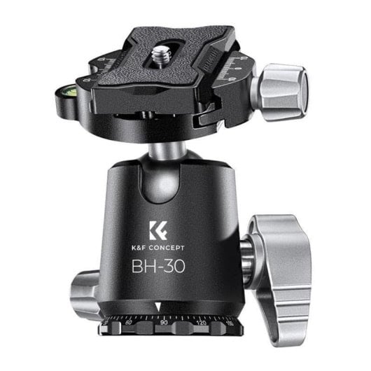 Trépied K&F CONCEPT X254C4 rotule BH-30 carbone 12kg panoramique 360°