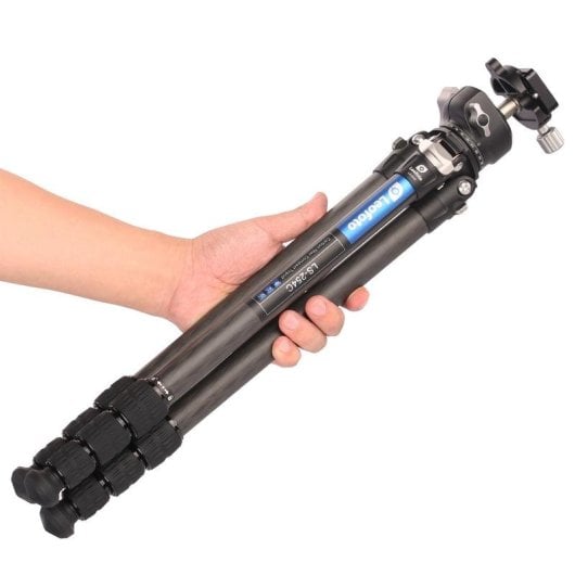 Treppiede Leofoto LS-254C+LH30 Carbonio 4 Sezioni Ultra Compatto 8 kg