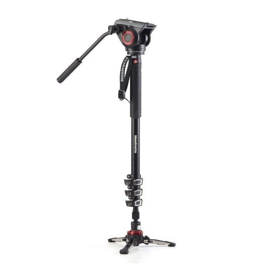 Monopod Manfrotto MVMXPRO500 aluminio 4 secciones con base fluida y rotula video