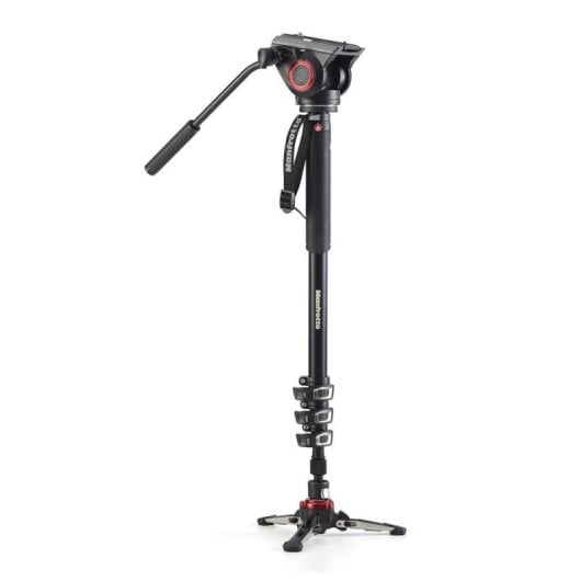 Monopod Manfrotto MVMXPRO500 aluminio 4 secciones con base fluida y rotula video