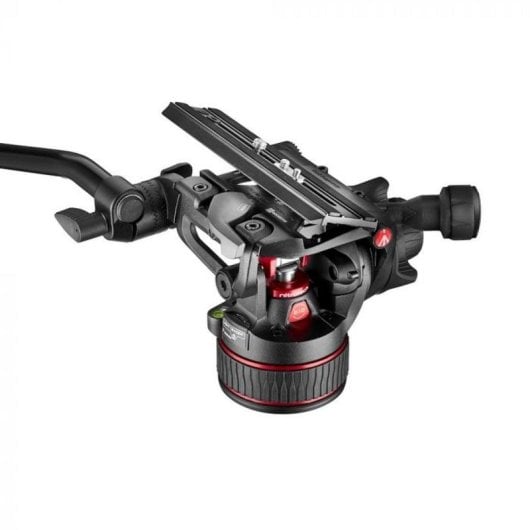 Rotule vidéo Manfrotto MVH608AH Nitrotech 608 XSF aluminium 8 kg base plate noire rouge