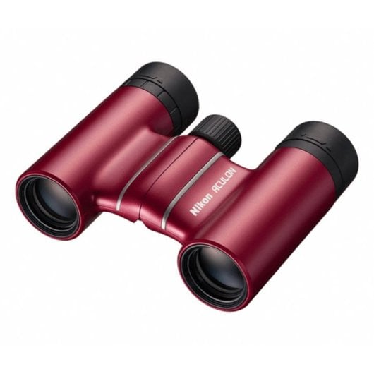 Binocular Nikon Aculon T02 8x21 rojo compacto y óptica multicapa