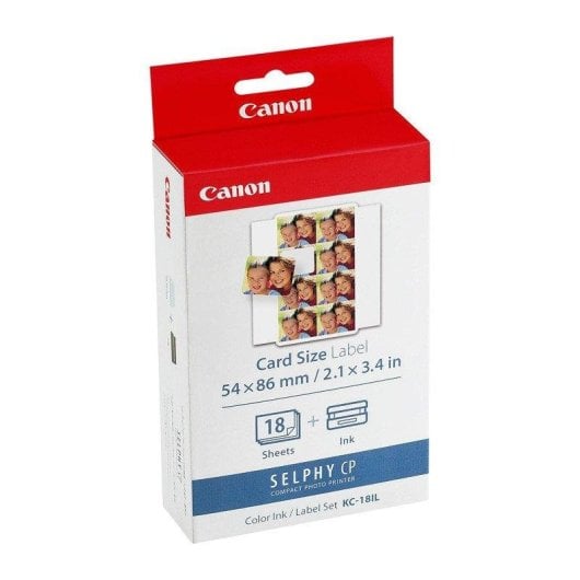 Cartucho de tinta Canon KC-18IL 18 folhas 8 mini-autocolantes