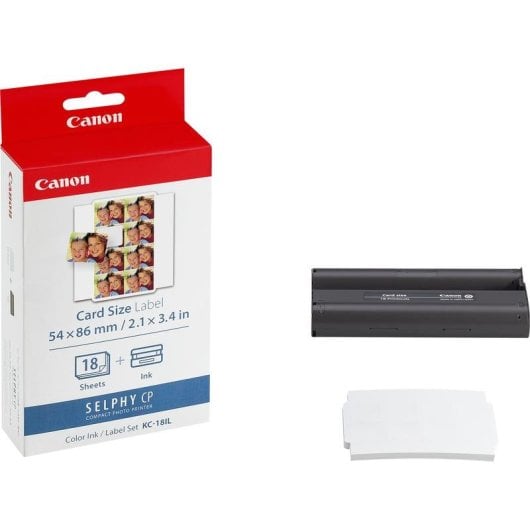 Cartucho de tinta Canon KC-18IL 18 folhas 8 mini-autocolantes
