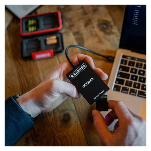 Lector de tarjetas Caruba SD XQD USB-C LED compatible Windows Mac