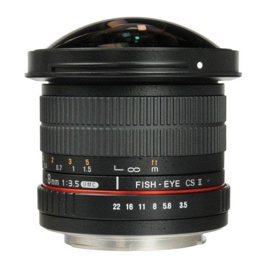 Obiettivo Samyang 8mm f/3.5 Fisheye CSII Manual Focus Attacco Canon Paraluce Nero
