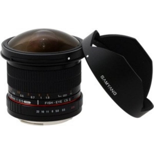 Obiettivo Samyang 8mm f/3.5 Fisheye CSII Manual Focus Attacco Canon Paraluce Nero