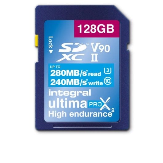Scheda SD Integral INSDX128G-280/240U2 128GB UHS-II V90 280MB/s 240MB/s
