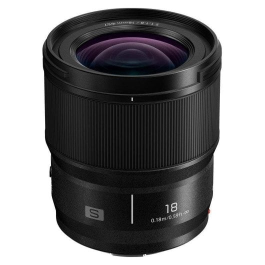 Obiettivo Panasonic Lumix S S-S18 18 mm f/1.8 Autofocus Attacco L Paraluce Nero