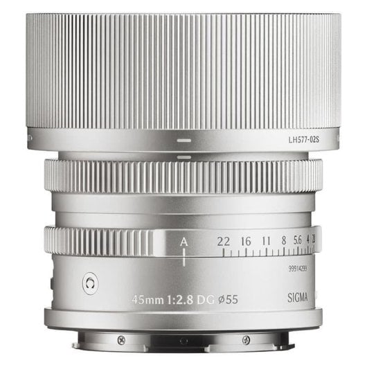 Objektiv Sigma 45mm F2.8 DG Contemporary L-Mount Silber Parasol enthalten