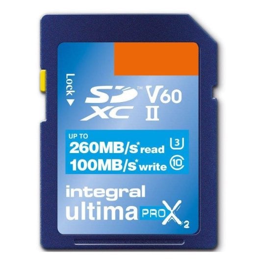 Carte SD Integral INSDX64G-260/100U2 64GB UHS-II V60 260Mo/s 100Mo/s