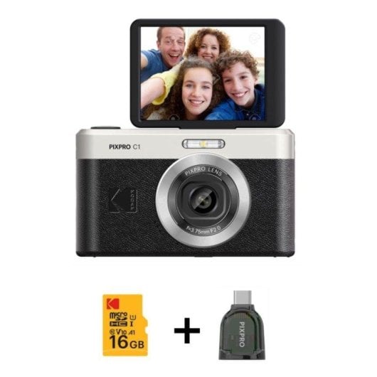 Cámara Compacta Kodak Pixpro C1 13MP Zoom 4x LCD 2,8" Full HD Negra