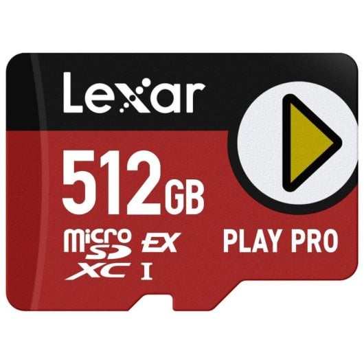 microSDXC Lexar PLAY PRO 512GB R900/W600 Express Hochgeschwindigkeit schwarz-rot