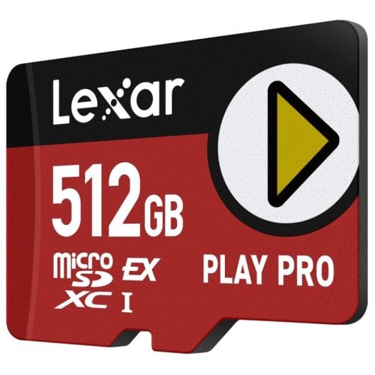microSDXC Lexar PLAY PRO 512GB R900/W600 Express Hochgeschwindigkeit schwarz-rot