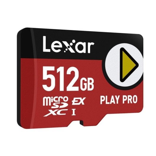 microSDXC Lexar PLAY PRO 512GB R900/W600 Express Hochgeschwindigkeit schwarz-rot