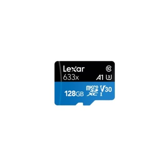 Carte microSDXC Lexar 633x 128 Go Classe 10 UHS-I V30 avec adaptateur SD
