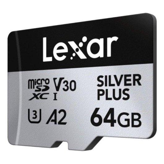 Carte microSD Lexar Professional SILVER PLUS 64GB Pack 2x UHS-I V30 205MB/s résistante