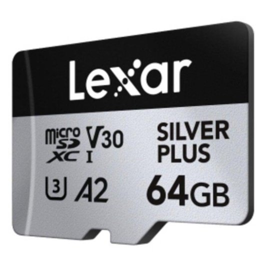 Carte microSD Lexar Professional SILVER PLUS 64GB Pack 2x UHS-I V30 205MB/s résistante