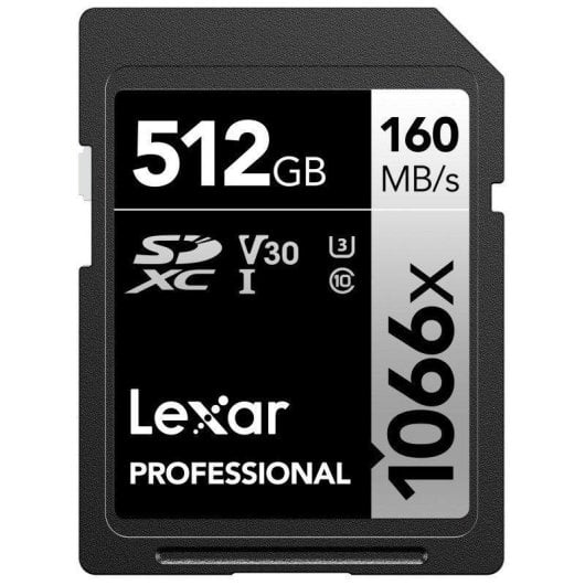 Cartão SD Lexar Professional 1066x 512GB UHS-I Alta Velocidade V30