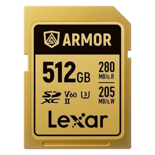 Scheda SD Lexar Armor Gold 512GB UHS-II V60 IP68 Acciaio Inox