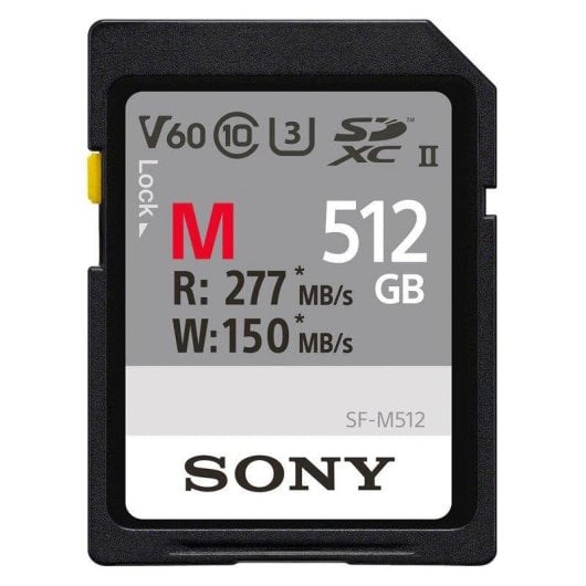 Memoria SD Sony SF-M 512GB UHS-II 277MB/s V60 resistente agua y golpes