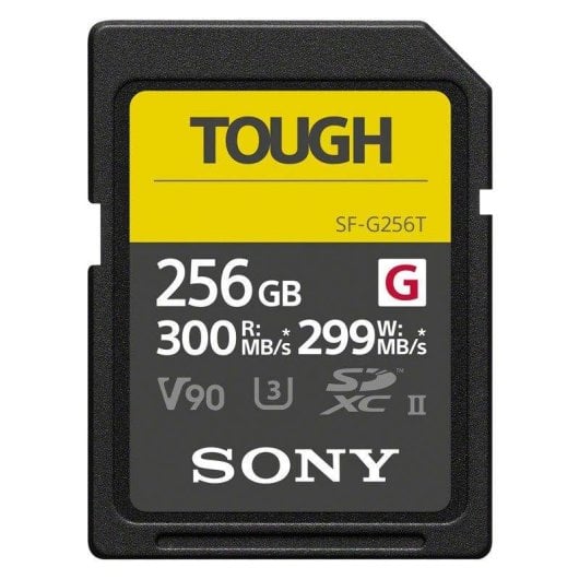 Scheda SD Sony SF-G256T TOUGH 256GB UHS-II IP68 300MB/s V90
