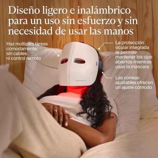 Masque LED Therabody GLO Massage Vibrant Rouge Bleu Infrarouge Sans Fil USB-C