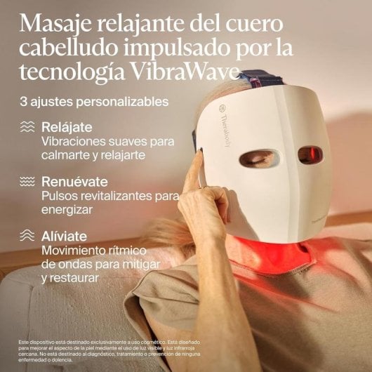 Masque LED Therabody GLO Massage Vibrant Rouge Bleu Infrarouge Sans Fil USB-C