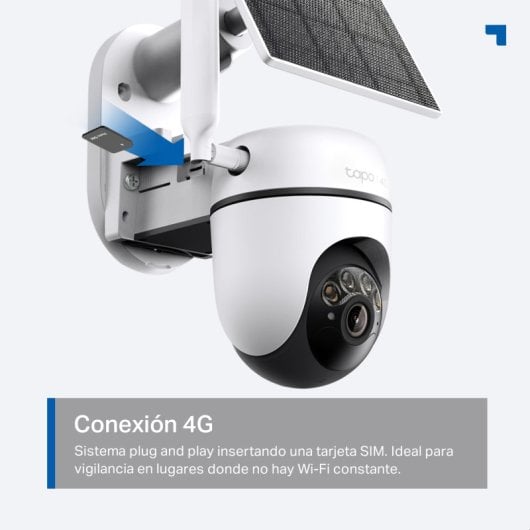 Tapo C615G Kit - Cámara de Vigilancia 4G 360º con Panel Solar, Resolución 2K, Detección IA Gratuita