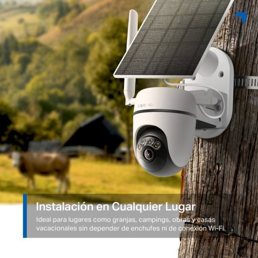 Tapo C615G Kit - Cámara de Vigilancia 4G 360º con Panel Solar, Resolución 2K, Detección IA Gratuita