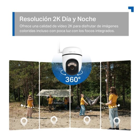 Tapo C615G Kit - Cámara de Vigilancia 4G 360º con Panel Solar, Resolución 2K, Detección IA Gratuita