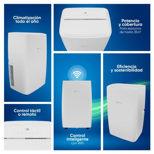 Aire Acondicionado Portátil Origial Airfeel 3500W 3.500 Frigorías Bomba de Calor WiFi Comando