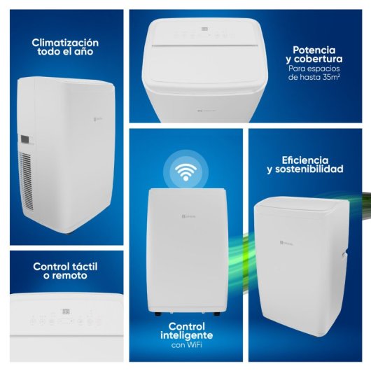 Aire Acondicionado Portátil con bomba de calor 4000 frigorias con WIFI