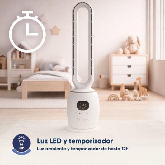 Ventoinha Sem Pás Origial AirBliss Freeless 60W 3 Velocidades Comando Temporizador