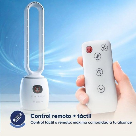 Ventoinha Sem Pás Origial AirBliss Freeless 60W 3 Velocidades Comando Temporizador