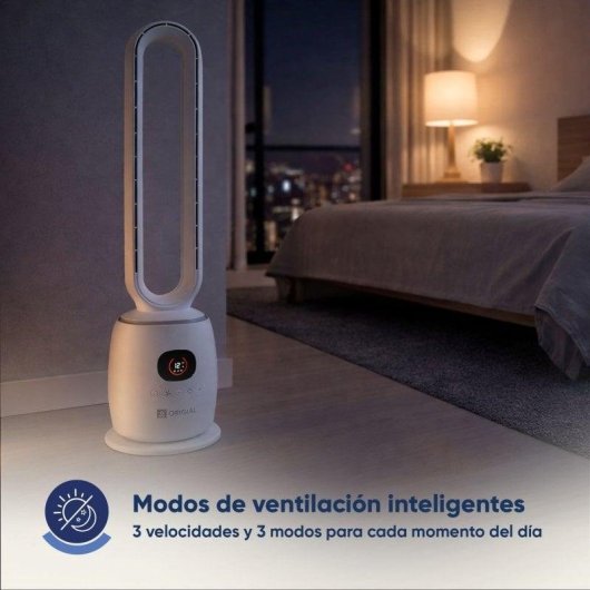 Ventoinha Sem Pás Origial AirBliss Freeless 60W 3 Velocidades Comando Temporizador