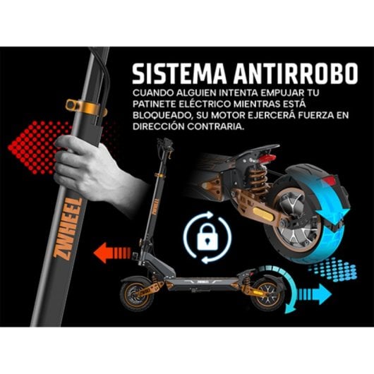 Patinete eléctrico Zwheel Zwolf Plus 1000W Autonomía 70km Ruedas 10" Off Road Gris-bronce