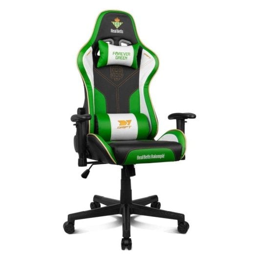Drift DR90 Betis Edition Cadeira Gaming com Braços 2D, Pele Sintética Premium e Estrutura Metálica Preta/Verde/Branca