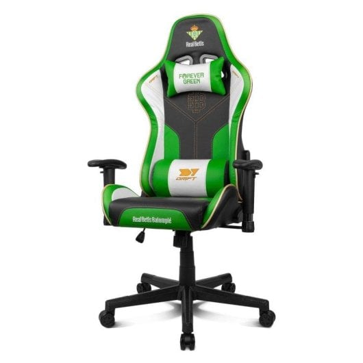 Drift DR90 Betis Edition Cadeira Gaming com Braços 2D, Pele Sintética Premium e Estrutura Metálica Preta/Verde/Branca