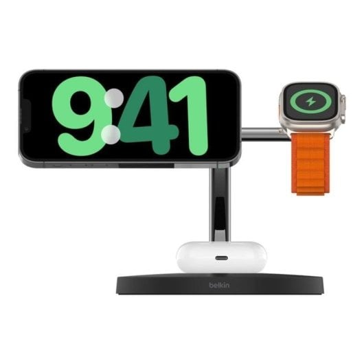 Chargeur Belkin BoostCharge Pro Sans Fil 15 W USB Noir Double Appareil
