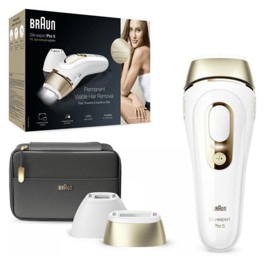Épilateur Braun Silk-expert Pro 5 PL5140 IPL SensoAdapt Or Blanc précis