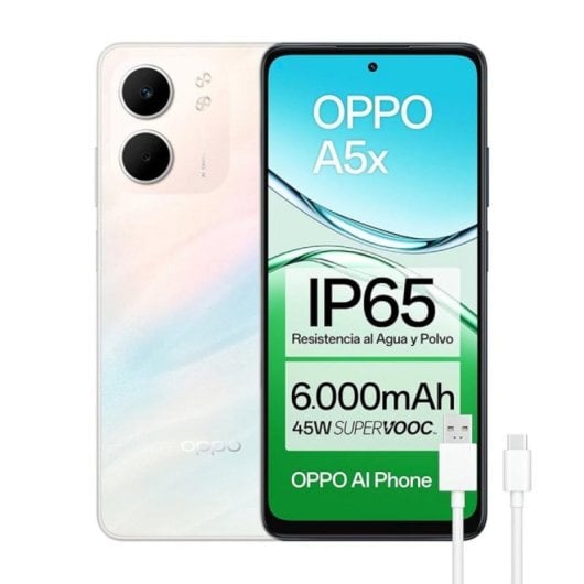 Smartphone OPPO A5x 4GB 128GB IP65 6000mAh Snapdragon 6s Gen 1 Laser White Midnight Blue