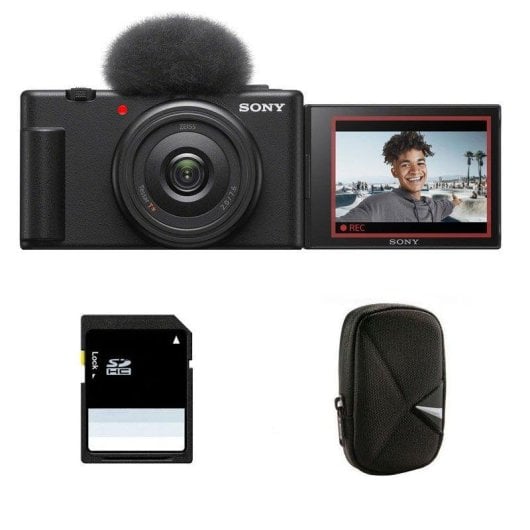 Fotocamera Compatta Sony ZV-1F 20MP Zoom 1x Wi-Fi+Bluetooth SD8GB+Custodia Nera
