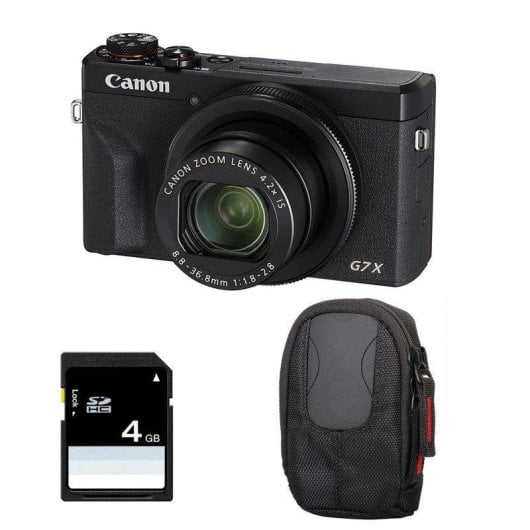 Caméra Compacte Canon PowerShot G7X Mark III 20,1MP Zoom 4,2x Wifi Bluetooth Carte SD 4Go Noir