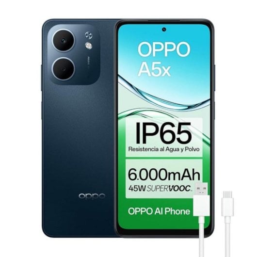 Smartphone OPPO A5x 4GB 128GB IP65 Snapdragon 6s Gen 1 Batterie 6000 mAh