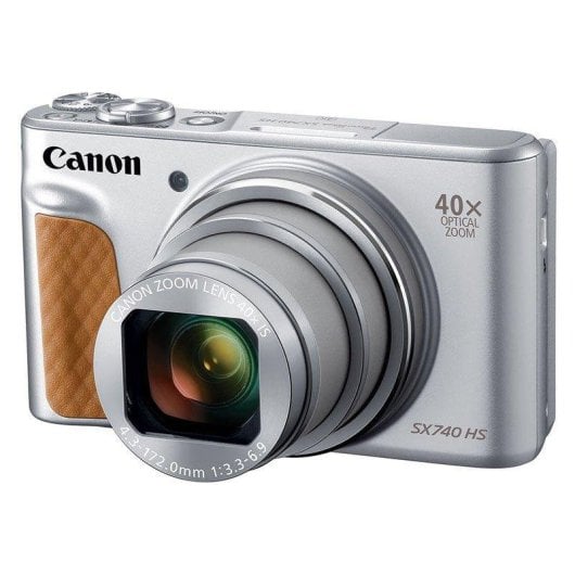 Cámara Compacta Canon PowerShot SX740 HS 20.3MP Zoom 40x Wi-Fi Bluetooth 4K LCD Orientabile Silver