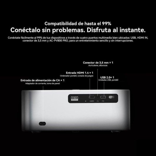 Beamer OSCAL PV800 Pro FullHD 1400 Lumen 200" LED LCD Google TV Smart Voice