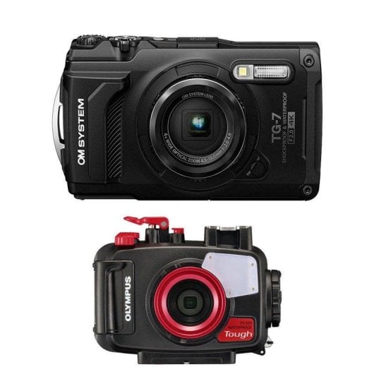 Câmara Compacta Olympus Tough TG-7 12MP Zoom 4x Subaquática Caixa PT-059 Preta