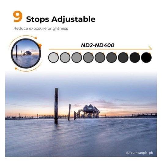 Filtro ND Variável ND2-ND400 (1-9 stops) K&F Série Nano-X 52mm